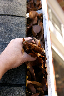 Cleaning Gutters by hand